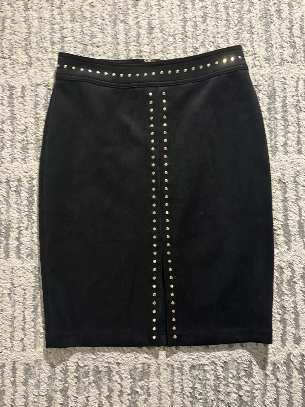 White House black market black gold studded pencil skirt size 4